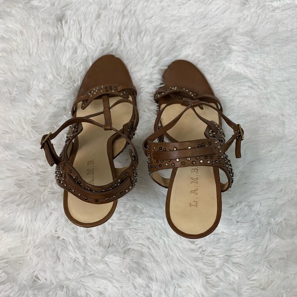 L.A.M.B. Studded Daphine Strappy Heels Size 8 - Picture 4 of 8